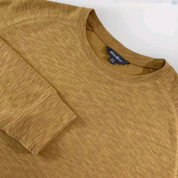 Eddie Bauer Men's XXL Brown Knit Long Sleeve Crew Shirt Casual Winter - Picture 1 of 9